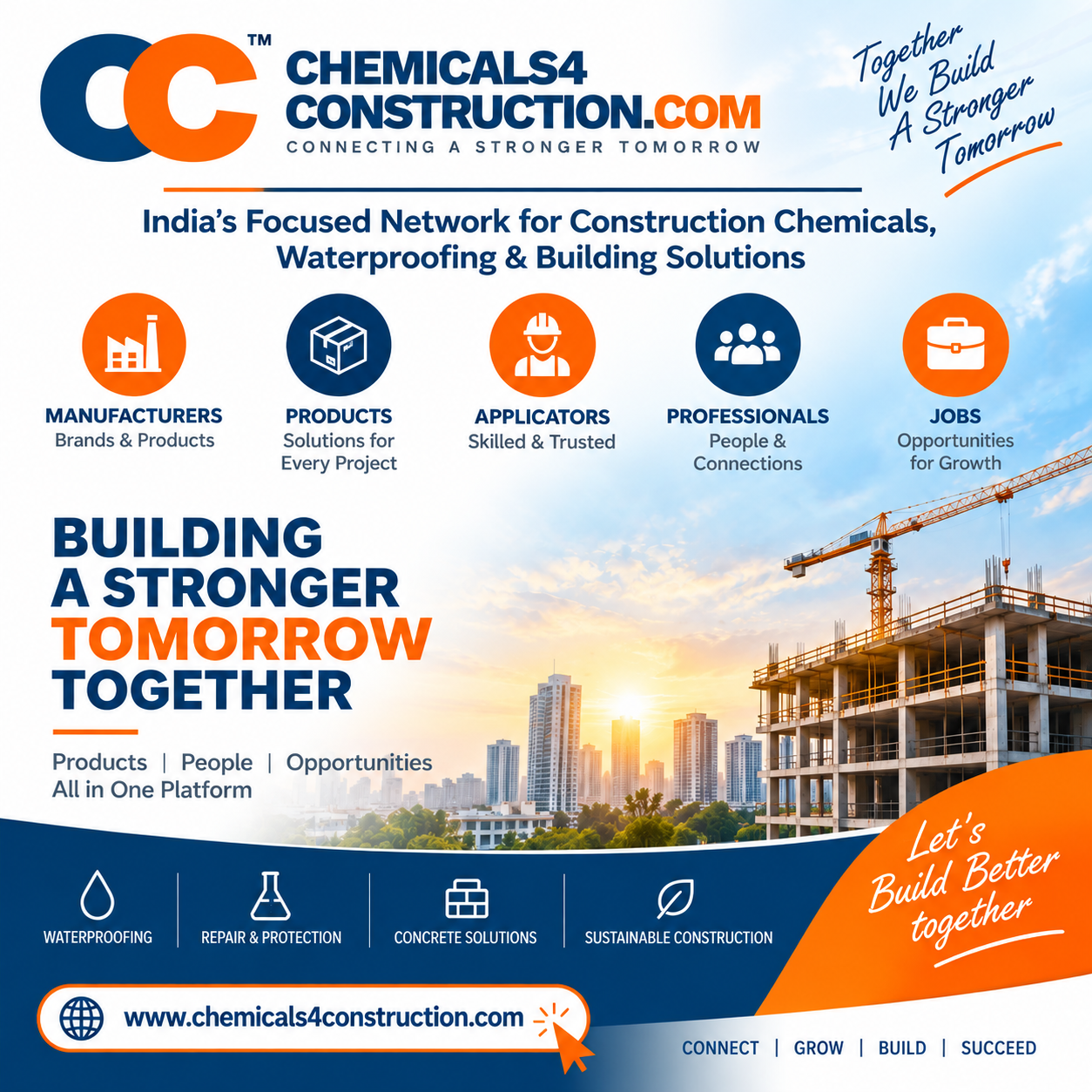 Chemicals4Construction - India's focused network for construction chemicals, waterproofing and building solutions